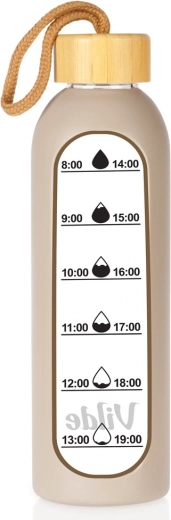 Vilde klaasist veepudel beeži silikoonümbrisega 600 ml