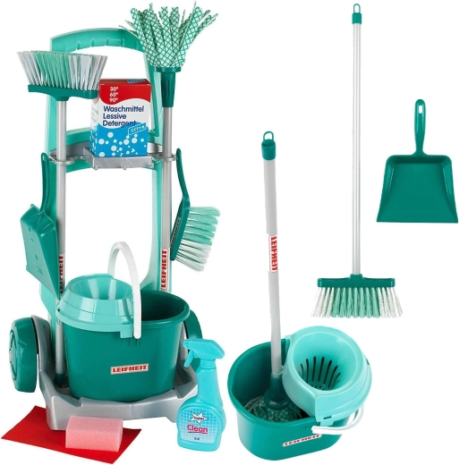Laste koristuskäru LEIFHEIT mopiga, harja ja tarvikutega KLEIN