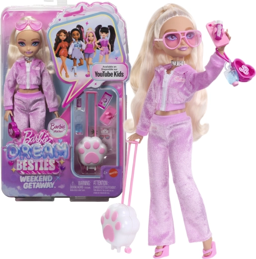 Barbie Dream Besties Barbie „Malibu“ nädalavahetuse väljasõit – moe nukk koos aksessuaaridega