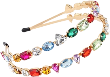Pink double headband with gemstones Sparkys