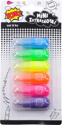 Mini-tekstmarkerid – 6 värvi komplekt
