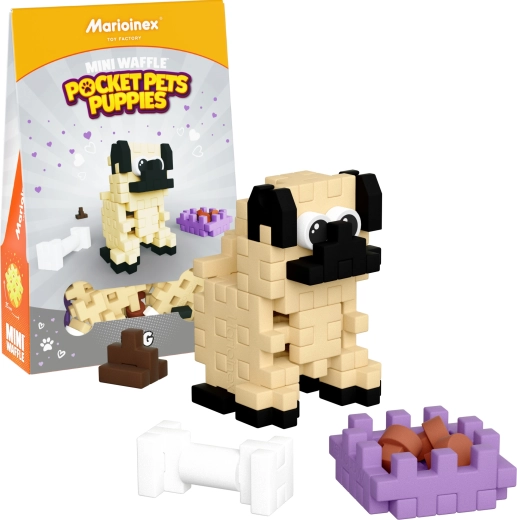 Konstruktor Mini Waffle Pocket Pets – mopsikutsikas Marioinexilt