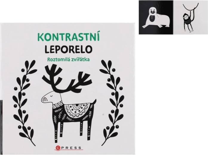 Kontrastne leporello armsate loomadega 15,5 × 15 cm