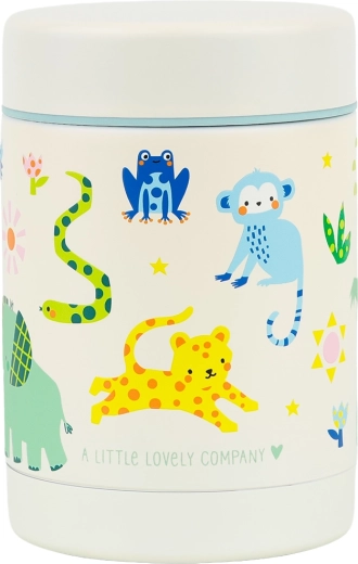 A Little Lovely Company insulated stainless steel food jar Jungle 300 ml