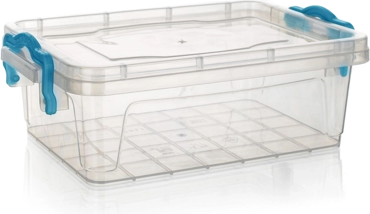 Gema rectangular container 0.5 l with turquoise handles