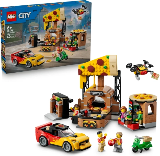 LEGO City pitsa kohaletoimetamine sõidukitega