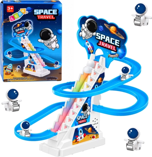 Cosmic slide track for astronauts with lights and music