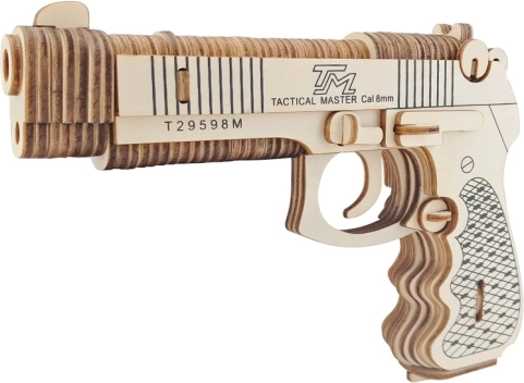 Woodcraft wooden 3D puzzle pistol M92F