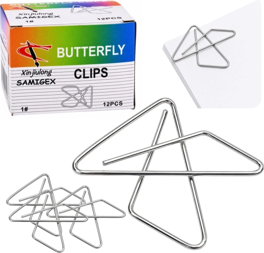 Ristkülikukujulised metallklambrid „liblikas“ 24 mm (100 tk)