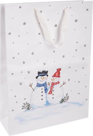 Gift paper bag Snowman 32.5 × 10 × 45.5 cm