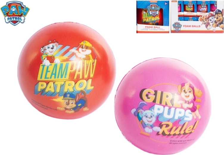 Foam ball PAW PATROL 7.5 cm for kids