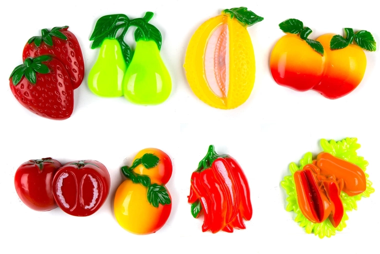APETIT Magnets – set of 8 pieces, mixed fruit and vegetable designs