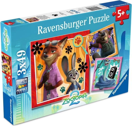 Puzzle RAVENSBURGER Zootropolis: Loomade linn 3×49 tükki