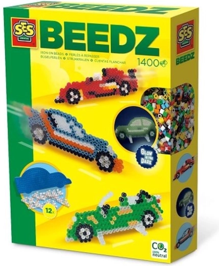 SES Creative Beedz iron-on beads cars 1400 pcs glow in the dark