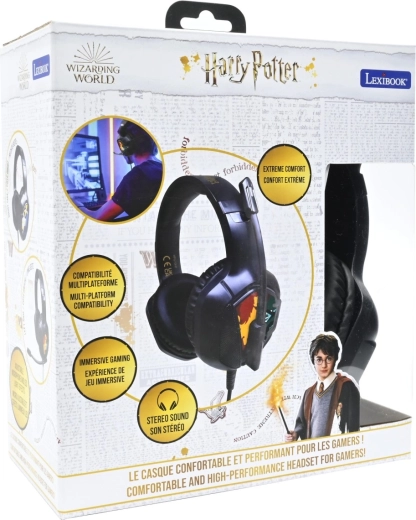 Wired Harry Potter gaming headphones with lighting effects and microphone