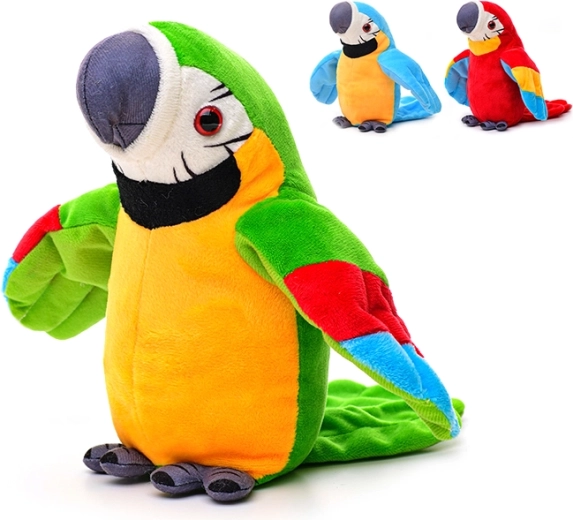 Plüüsist papagoi 21 cm – kirju mänguasi lastele alates sünnist