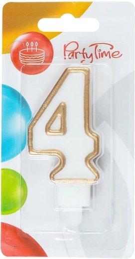 Kuldne sünnipäevaküünal numbriga 4