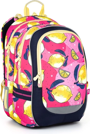 Topgal lightweight school backpack with lemon motif coda