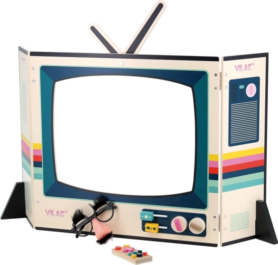 Vilac puidust teater retro televiisori kujul