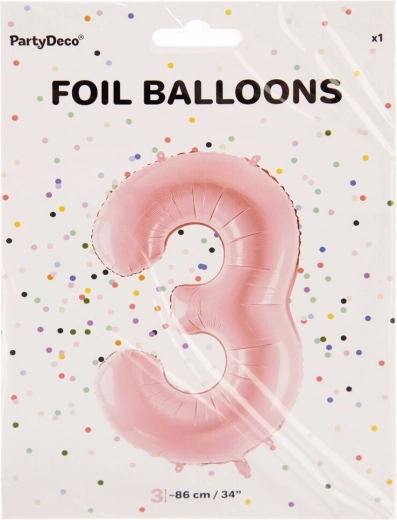 Roosa fooliumõhupall number 3, 86 cm