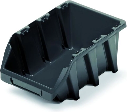 Plastic storage box BINEER LONG 198 × 118 × 84 mm – black, stackable