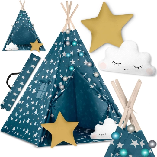 Laste teepee tulekestega Nukido – sinine