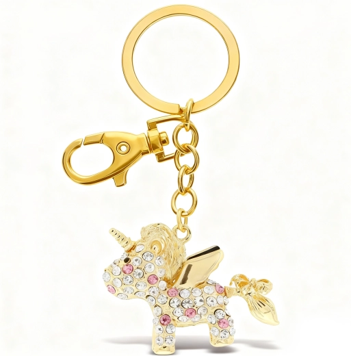 Gold unicorn keychain