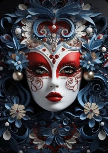 Diamond Painting – Mask 30 × 40 cm