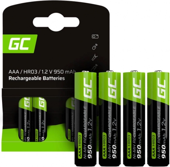 Laetavad patareid AAA GREEN CELL 950 mAh (4 tk)