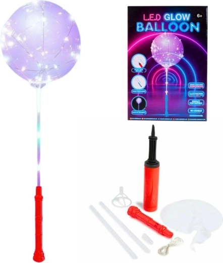 Glow inflatable balloon with LED light, battery-powered