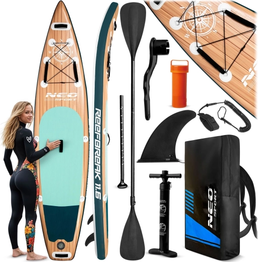 Neo-Sport täispuhutav paddleboard SUP Reefbreak 11’6 (350 cm) komplekt