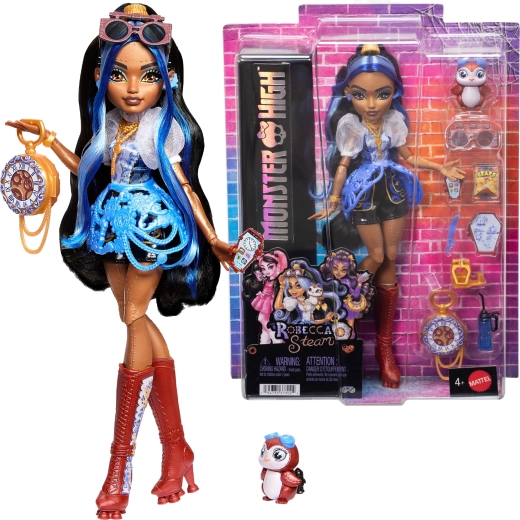 Monster High Robecca Steam nukk 28 cm tarvikute ja lemmikloomaga