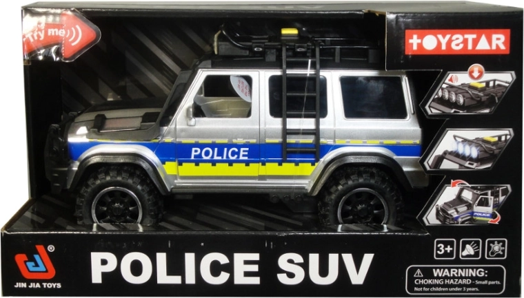 Battery-powered police off-road car 1:14 with lights, sound and opening doors