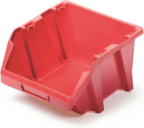 Plastic storage box Bineer Short, red, 214 × 198 × 133 mm