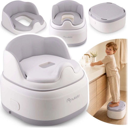 Nukido 3-in-1 kids potty with toilet seat reducer and step stool