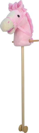 Pink push stroller on a stick with sound and removable wooden rod