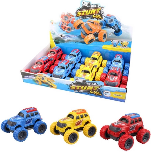 Off-road stunt car with pull-back motor and large wheels 19 cm - 1 pc
