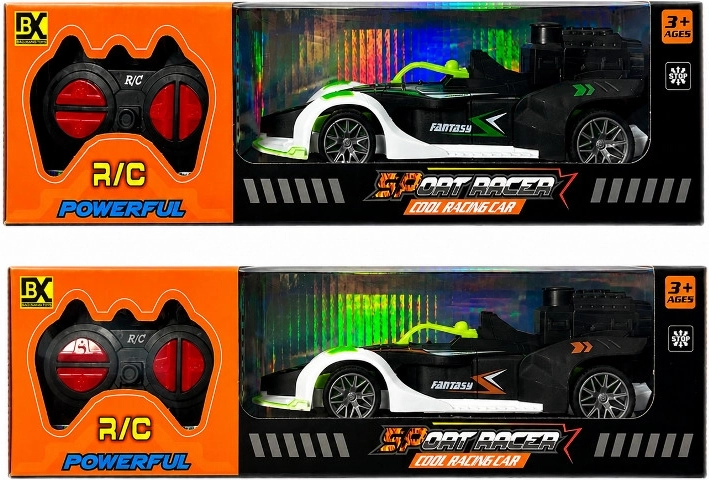 Radio-controlled racing car with smoke effect, charger and rechargeable battery - 1 piece
