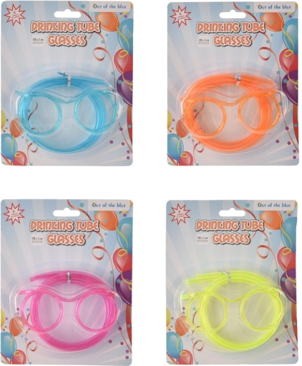 Drink-through straw glasses (UH plastic), mix of 4 variants