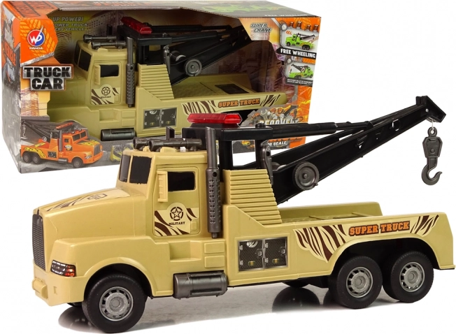 Plastic Tow Truck 1:10 with Winch for Kids – Brown