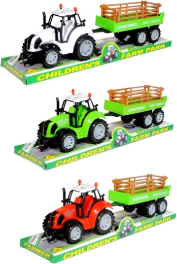 Plastikust traktor haagisega – 1 tk