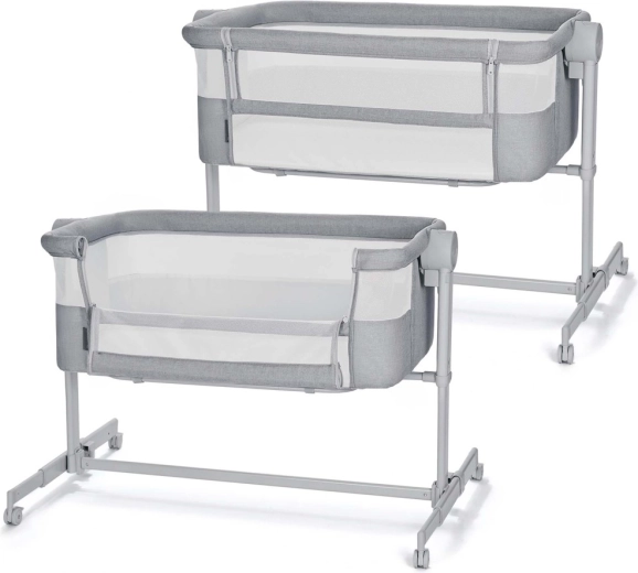 Kinderkraft Nestee up 2 2-in-1 juurdekäiv beebivoodi full light grey