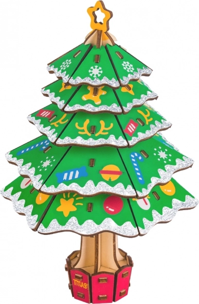 Woodcraft wooden 3d puzzle christmas tree