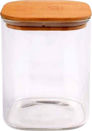 Bambuskaanega purk 930 ml borosilikaatklaasist