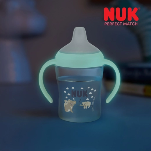 NUK Perfect Match õppiv beebipudel pimedas helendav koaalaga 150 ml