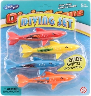 Veelelukee mänguasi Sukeldumishained – komplekt 4 tk