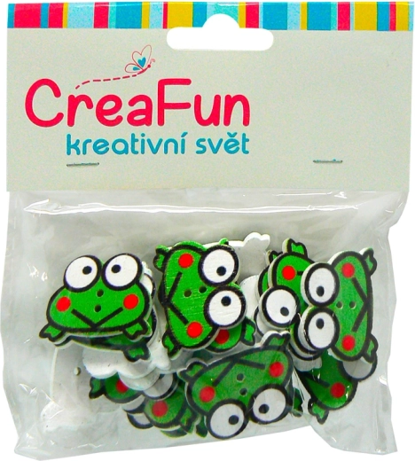 Wooden Beads Frog 20 pcs 2.5 × 2 cm