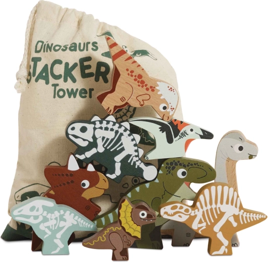 Le Toy Van puidust dinosaurusefiguurid – virnastatav pusle