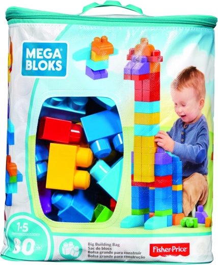 Mega Bloks suur klotsikott – sinine (80 tk)
