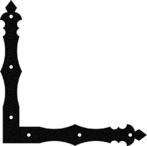 Decorative steel corner bracket 150 × 150 × 25 mm, black, 2.5 mm